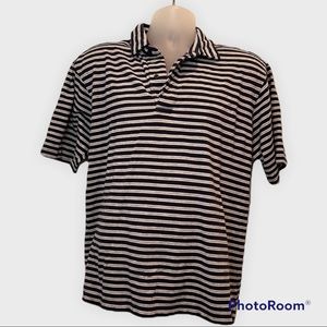 Alan Flusser Short Sleeve Mens Stripe Polo Size Large